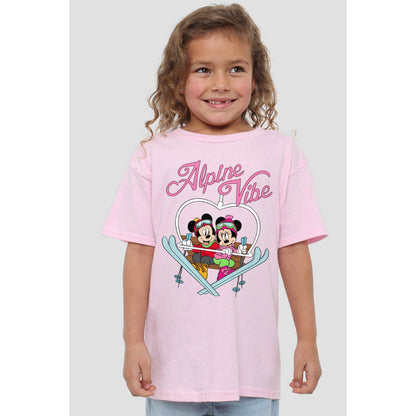 Pink - Back - Disney Childrens-Kids Alpine Vibes Mickey Mouse T-Shirt