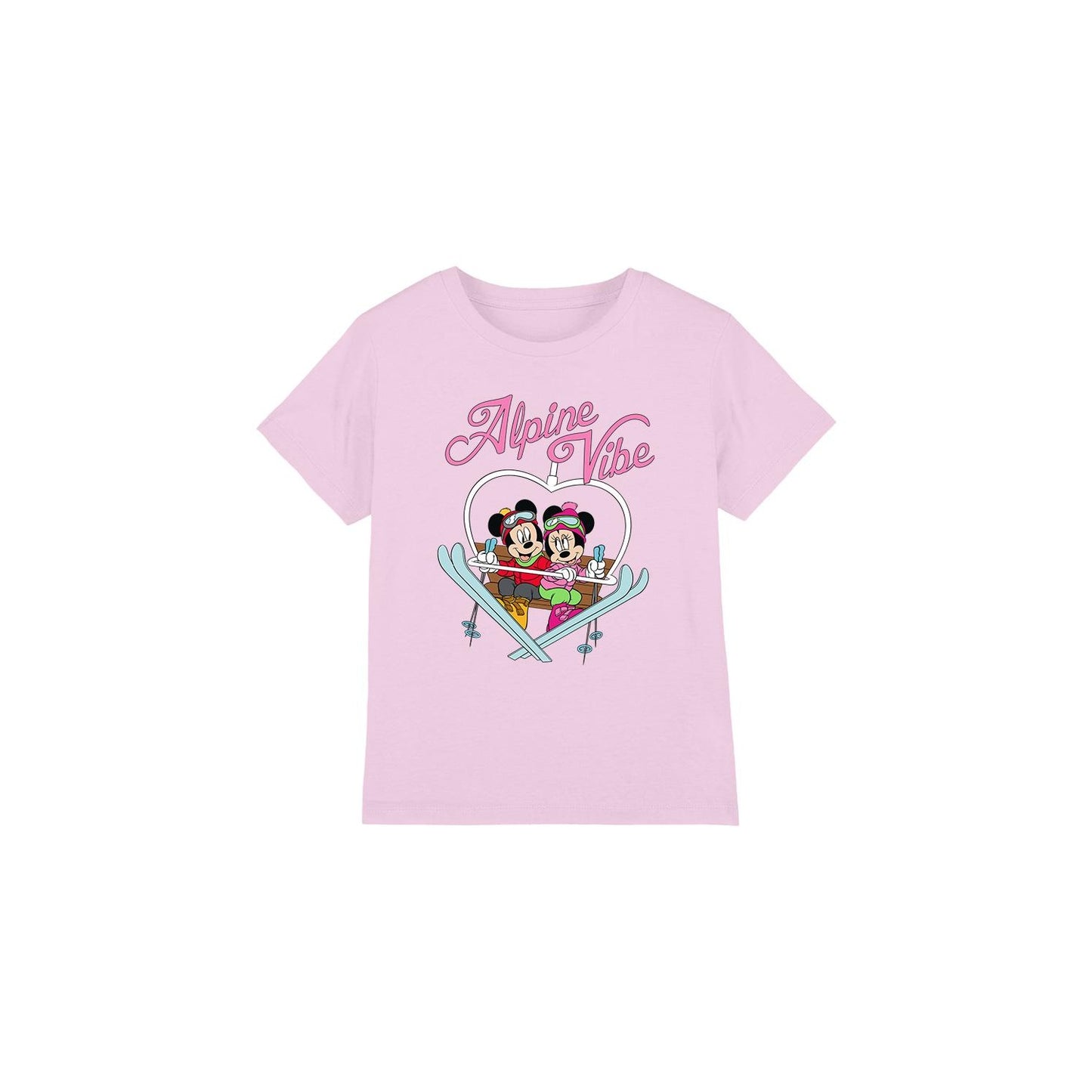 Pink - Front - Disney Childrens-Kids Alpine Vibes Mickey Mouse T-Shirt