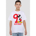 White - Back - Disney Childrens-Kids Mickey Mouse 9th Birthday T-Shirt
