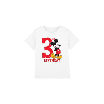 White - Front - Disney Childrens-Kids Mickey Mouse 3rd Birthday T-Shirt