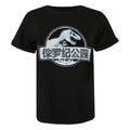 Black - Front - Jurassic Park Womens-Ladies Chinese Logo T-Shirt