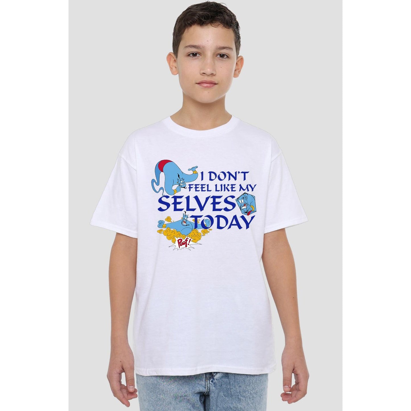 White - Back - Aladdin Childrens-Kids I Don´t Feel Like My Selves Today T-Shirt