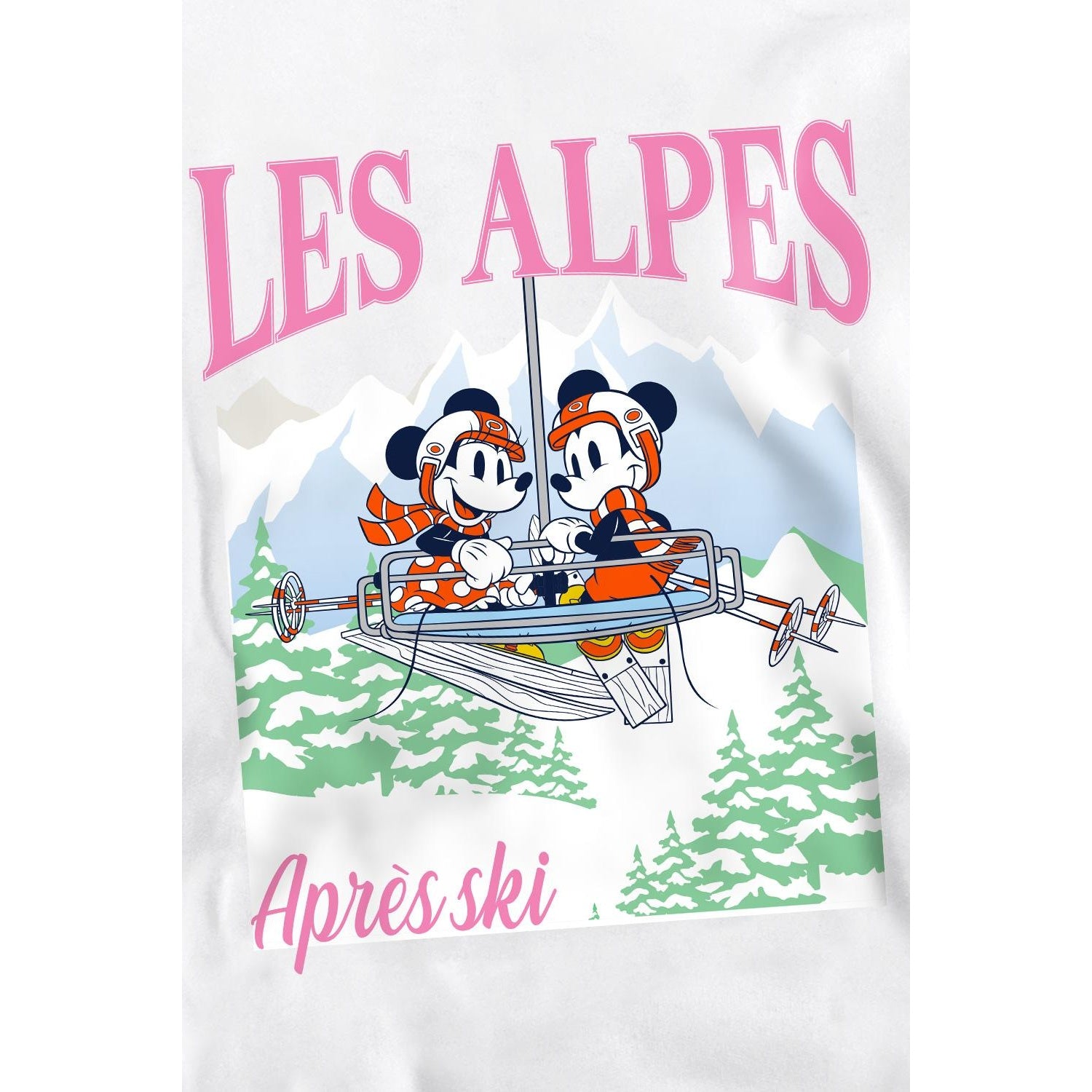 White - Lifestyle - Disney Unisex Adult Les Alpes Mickey Mouse Sweatshirt