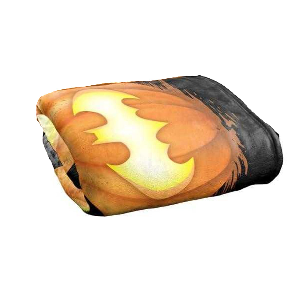 Multicoloured - Back - Batman Jack-o-Lantern Halloween Logo Blanket