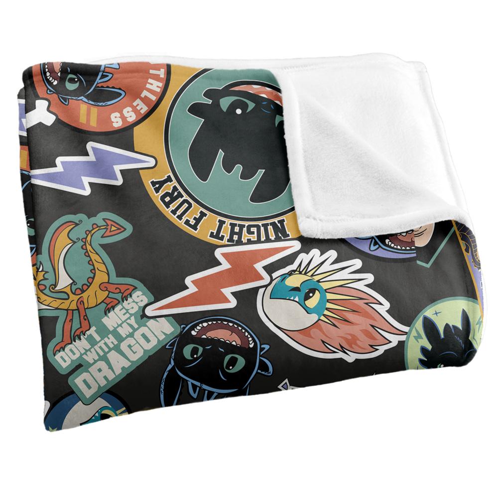Multicoloured - Side - How To Train Your Dragon Toothless Badge Soft Touch Blanket