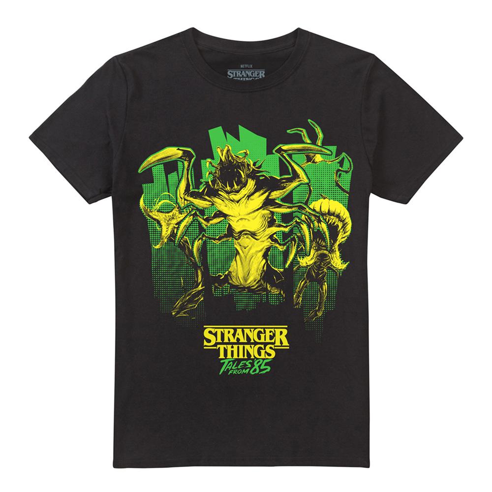 Black - Front - Stranger Things: Tales from ´85 Unisex Adult Monster Plants T-Shirt