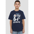 Navy - Back - Frozen Childrens-Kids Chillin Like Olaf 4th Birthday T-Shirt