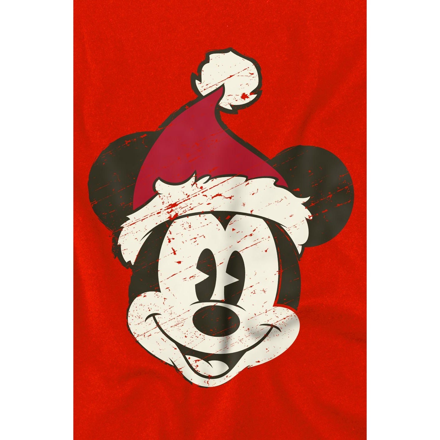 Red - Lifestyle - Disney Childrens-Kids Mickey Mouse Santa Face T-Shirt