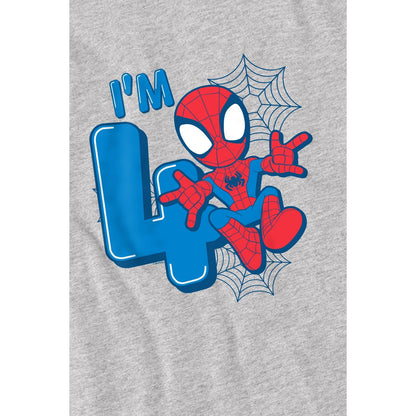 Sport Heather - Lifestyle - Spider-Man Childrens-Kids Cute Spidey 4th Birthday T-Shirt