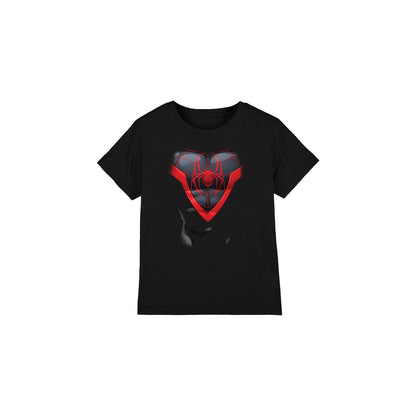 Black - Front - Spider-Man Childrens-Kids Miles Morales Costume T-Shirt