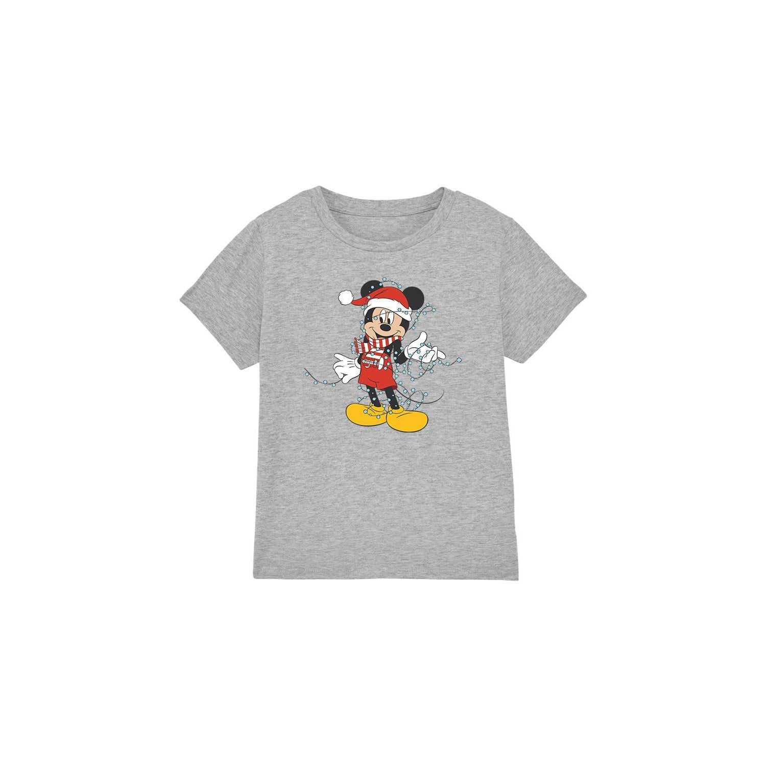 Sport Heather - Front - Disney Childrens-Kids Mickey Mouse Christmas Lights T-Shirt