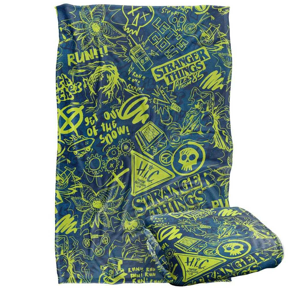 Blue - Back - Stranger Things: Tales from ´85 Acid Wash Blanket