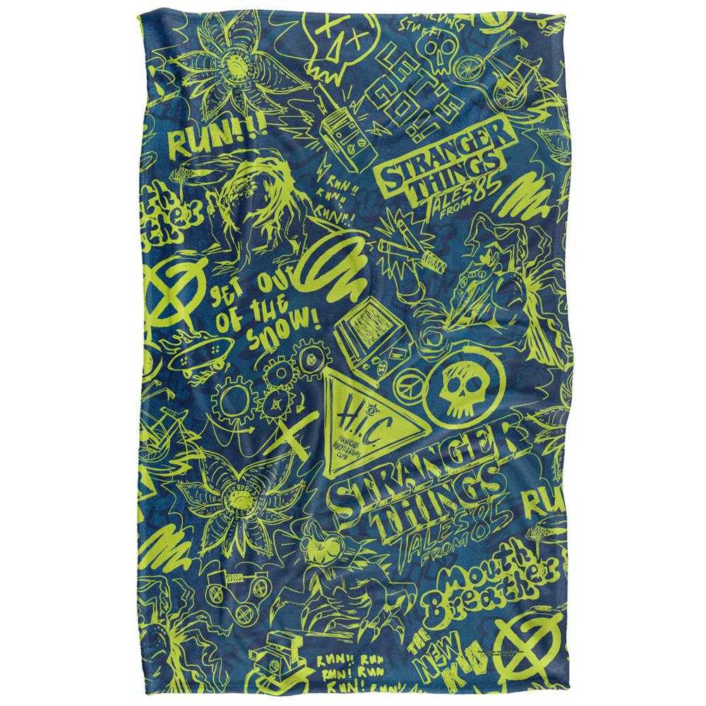 Blue - Front - Stranger Things: Tales from ´85 Acid Wash Blanket