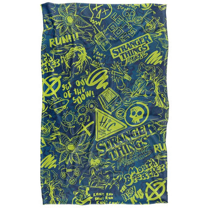 Blue - Front - Stranger Things: Tales from ´85 Acid Wash Blanket