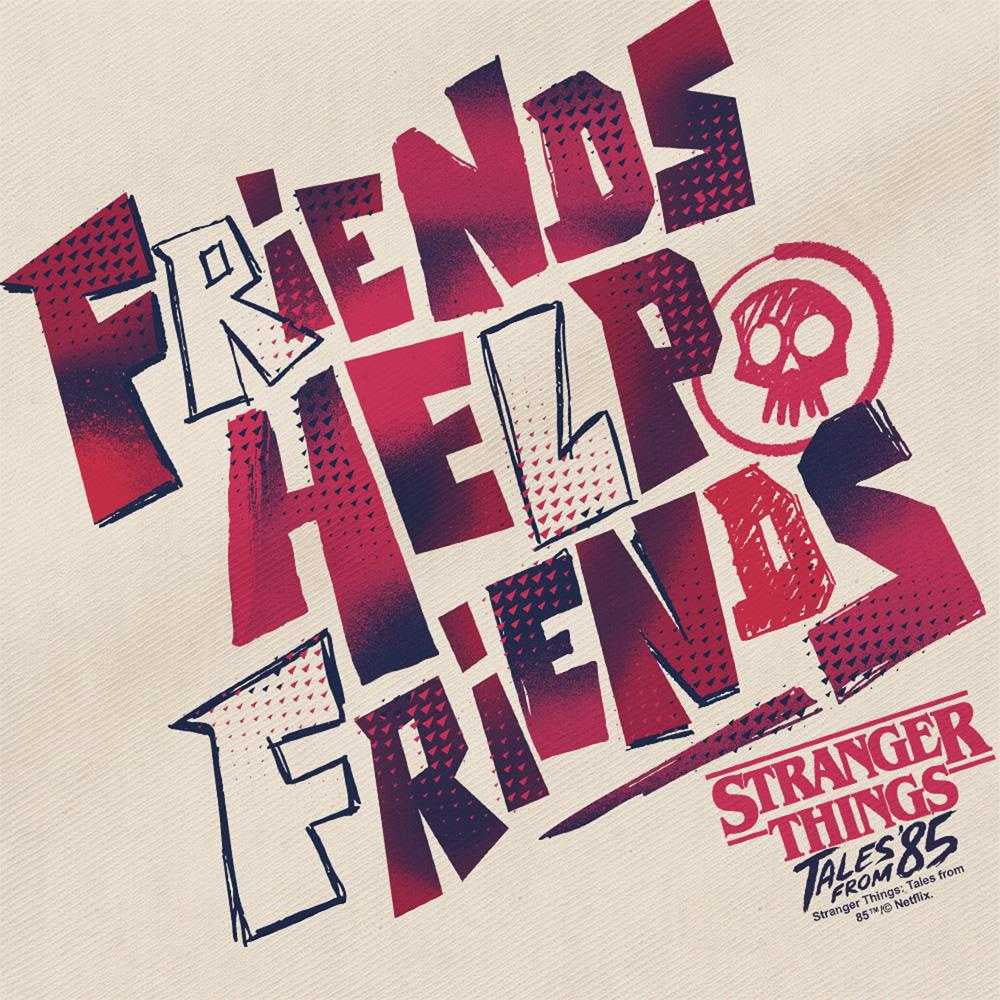 Natural - Side - Stranger Things: Tales from ´85 Friends Help Friends Tote Bag