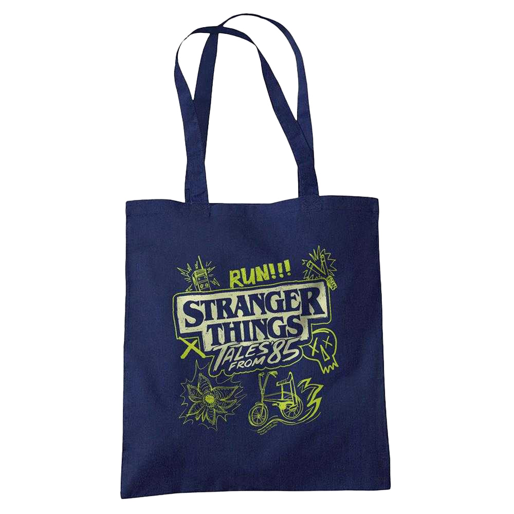 Navy - Front - Stranger Things: Tales from ´85 Graffiti Glow Tote Bag