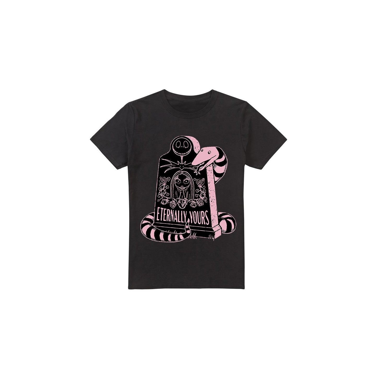 Black - Front - The Nightmare Before Christmas Mens Eternally Yours Valentine`s Day T-Shirt