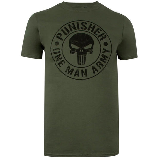 Military Green - Front - The Punisher Mens One Man Army T-Shirt