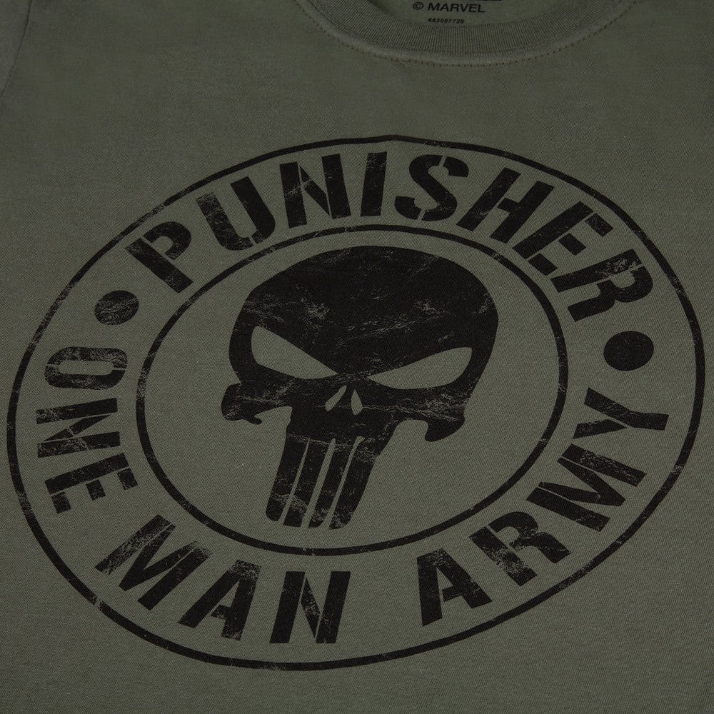 Military Green - Side - The Punisher Mens One Man Army T-Shirt