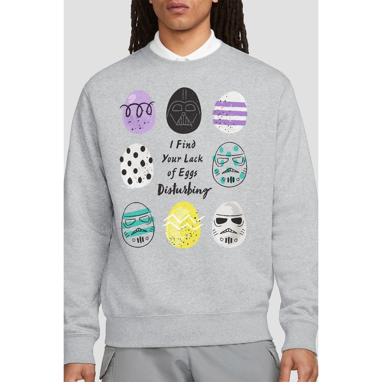 Sport Heather - Back - Star Wars Unisex Adult Your Lack Of Easter Eggs Disturbing Darth Vader Sweatshirt