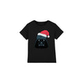 Black - Front - Star Wars Childrens-Kids Darth Vader Santa Christmas T-Shirt