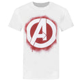 White - Front - Avengers Mens Stencil Logo T-Shirt