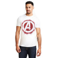 White - Side - Avengers Mens Stencil Logo T-Shirt