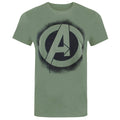 Military Green - Front - Avengers Mens Stencil Logo T-Shirt