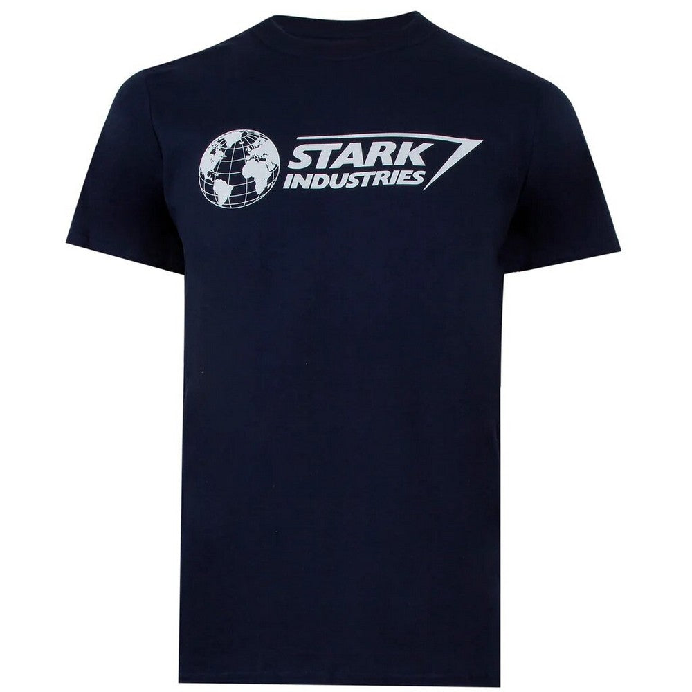 Navy-White - Front - Marvel Mens Stark Industries Logo T-Shirt