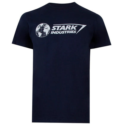 Navy-White - Front - Marvel Mens Stark Industries Logo T-Shirt