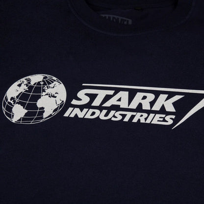 Navy-White - Side - Marvel Mens Stark Industries Logo T-Shirt