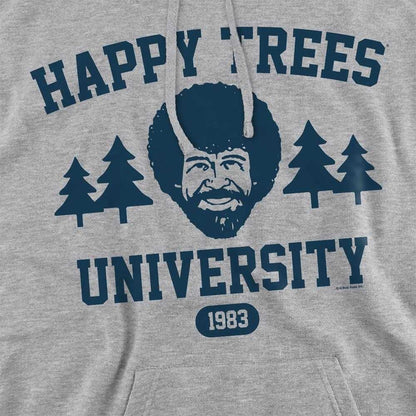 Athletic Heather - Side - Bob Ross Unisex Adult Happy Trees University Hoodie