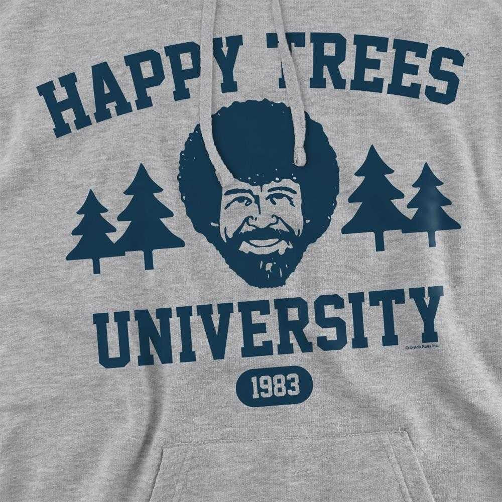 Athletic Heather - Side - Bob Ross Unisex Adult Happy Trees University Hoodie