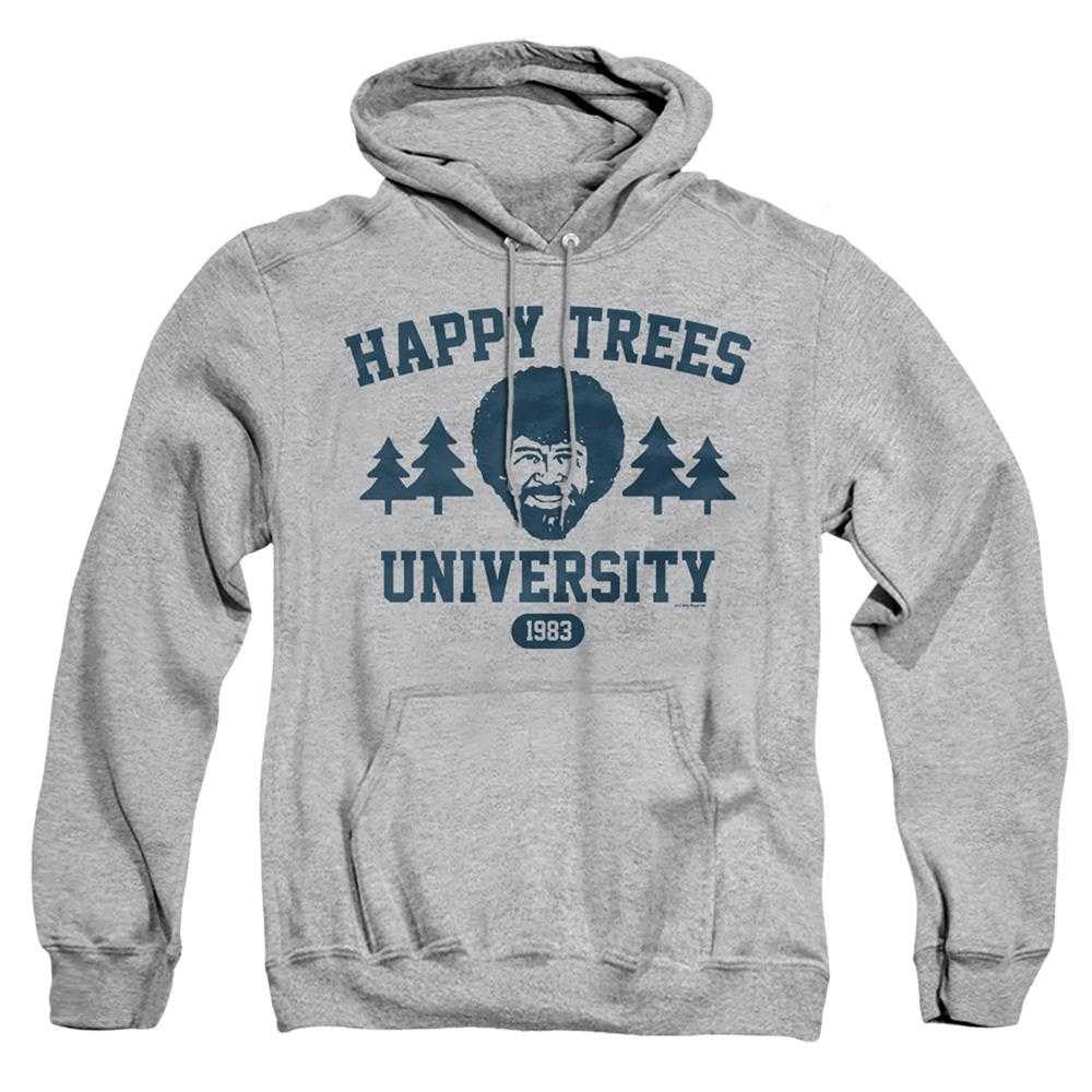 Athletic Heather - Front - Bob Ross Unisex Adult Happy Trees University Hoodie