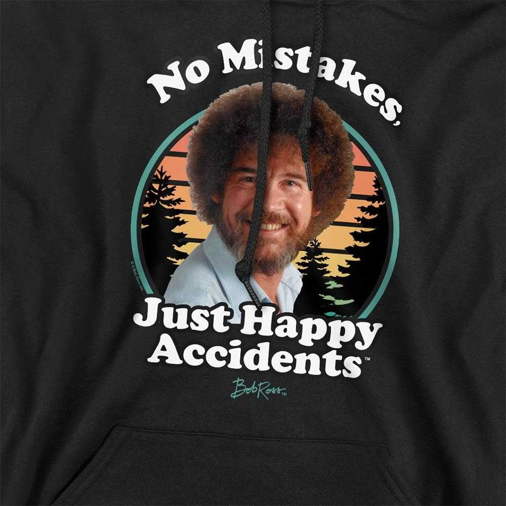 Black - Side - Bob Ross Unisex Adult Just Happy Accidents Retro Hoodie