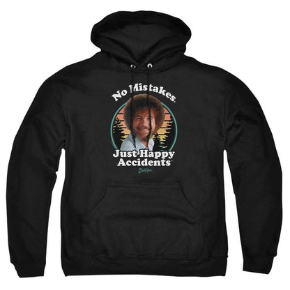 Black - Front - Bob Ross Unisex Adult Just Happy Accidents Retro Hoodie
