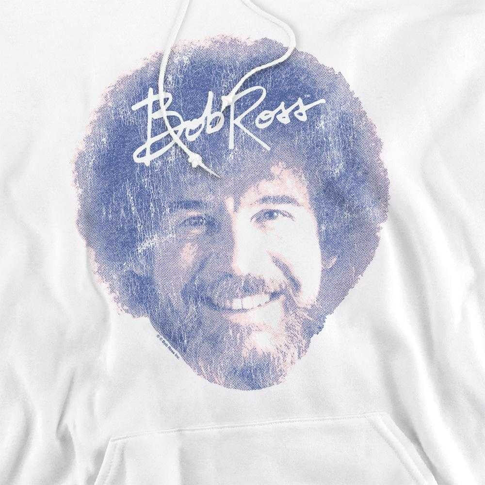 White - Side - Bob Ross Unisex Adult Face Hoodie