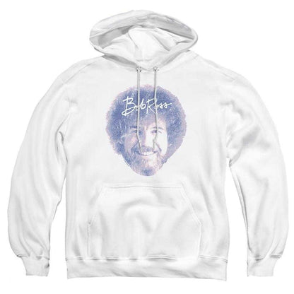 White - Front - Bob Ross Unisex Adult Face Hoodie