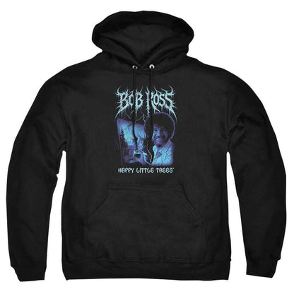Black - Front - Bob Ross Unisex Adult Happy Little Trees Metal Hoodie