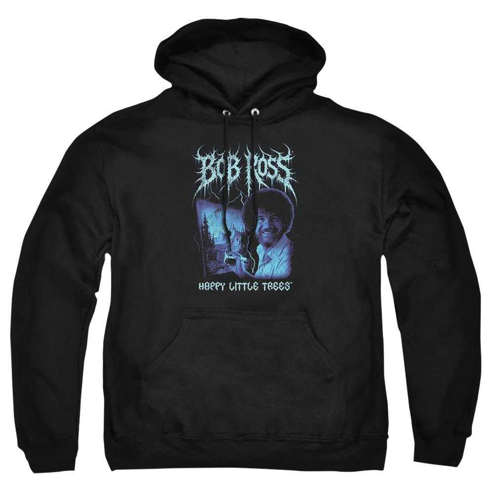 Black - Front - Bob Ross Unisex Adult Happy Little Trees Metal Hoodie