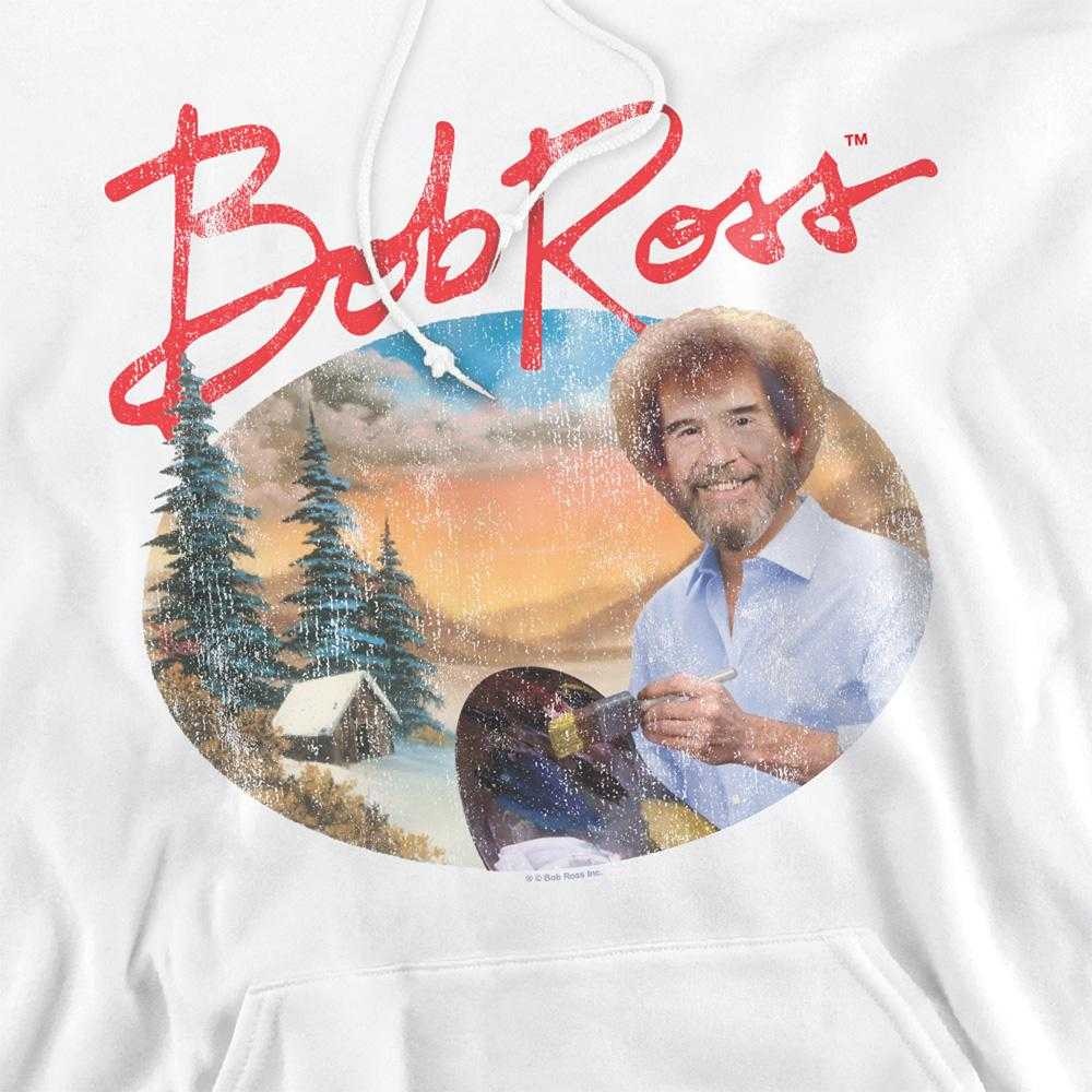 White - Side - Bob Ross Unisex Adult A Warm Winter Hoodie