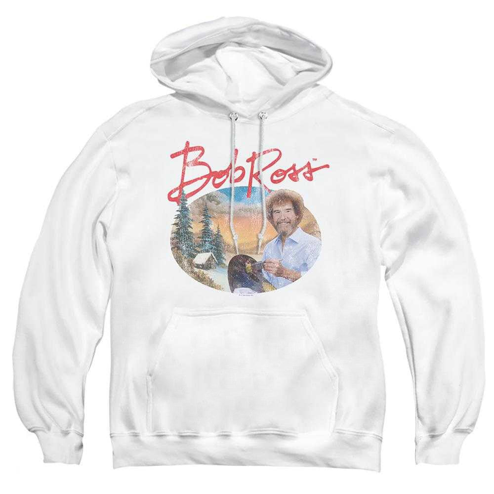 White - Front - Bob Ross Unisex Adult A Warm Winter Hoodie