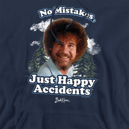 Navy - Side - Bob Ross Unisex Adult Just Happy Accidents Cloud Hoodie