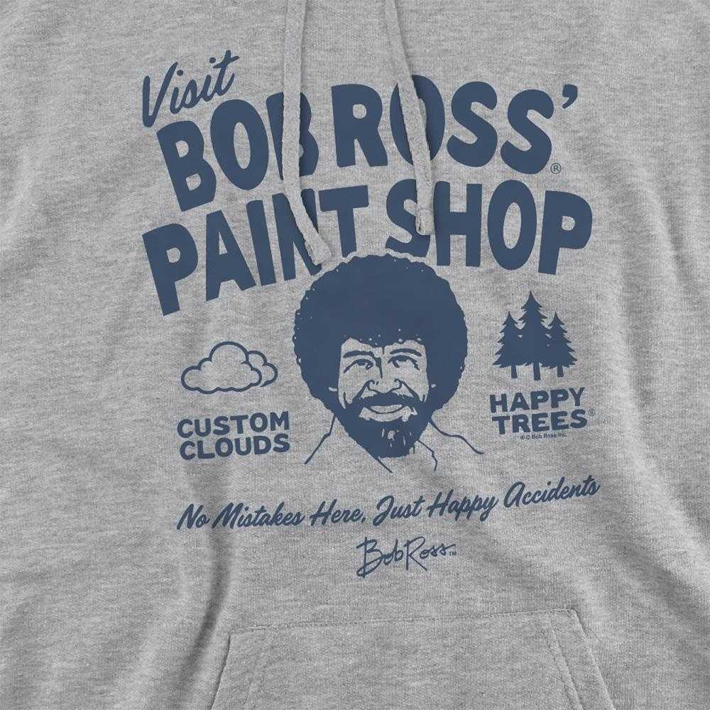 Athletic Heather - Side - Bob Ross Unisex Adult Paint Shop Hoodie
