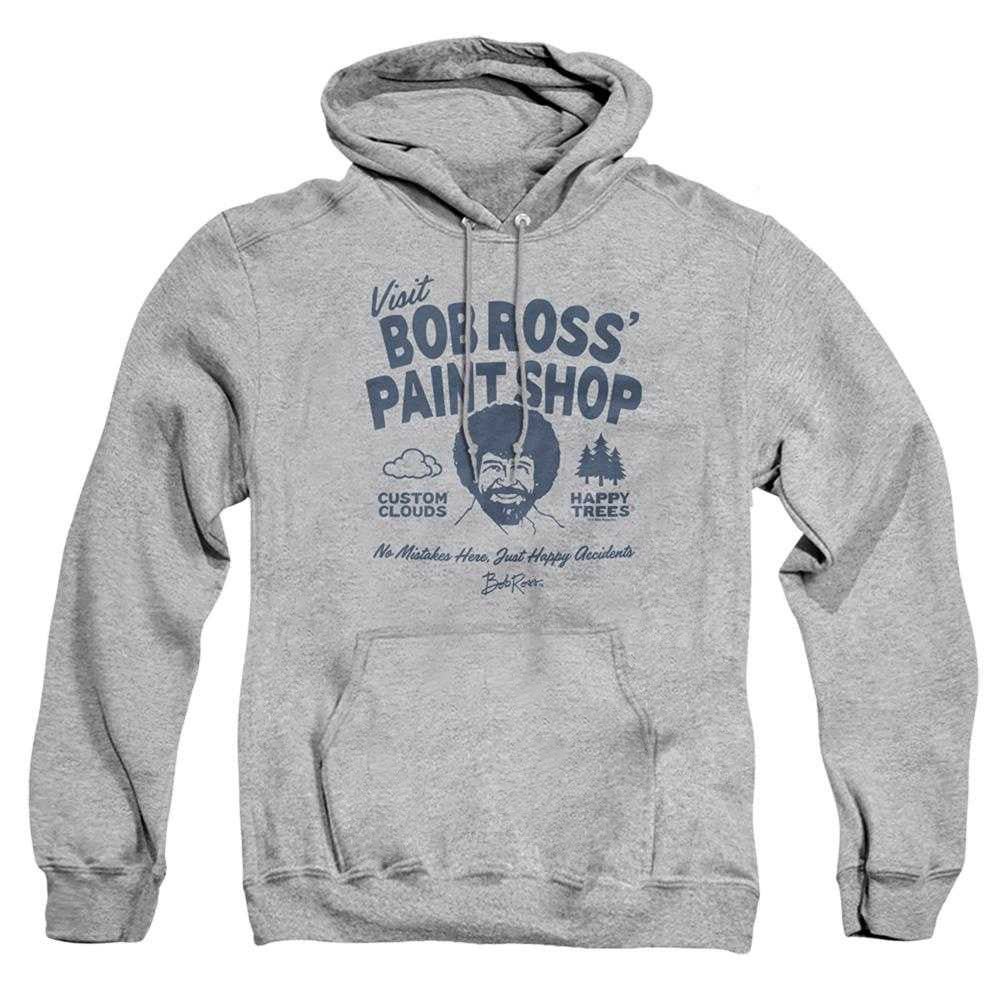 Athletic Heather - Front - Bob Ross Unisex Adult Paint Shop Hoodie