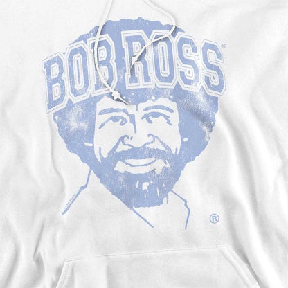 White - Side - Bob Ross Unisex Adult Collegiate Hoodie