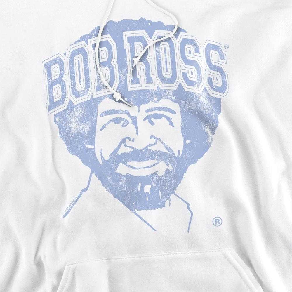 White - Side - Bob Ross Unisex Adult Collegiate Hoodie