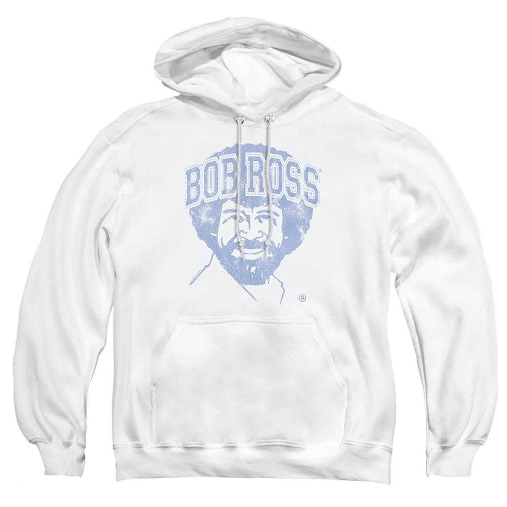 White - Front - Bob Ross Unisex Adult Collegiate Hoodie