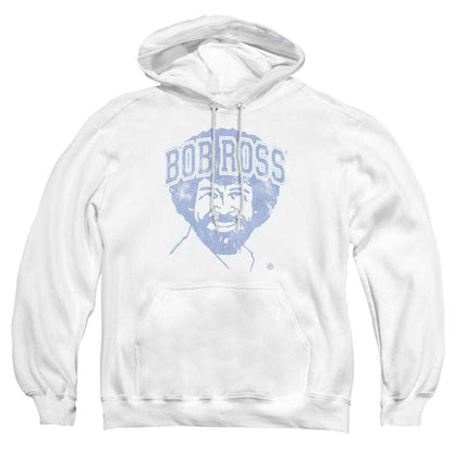 White - Front - Bob Ross Unisex Adult Collegiate Hoodie