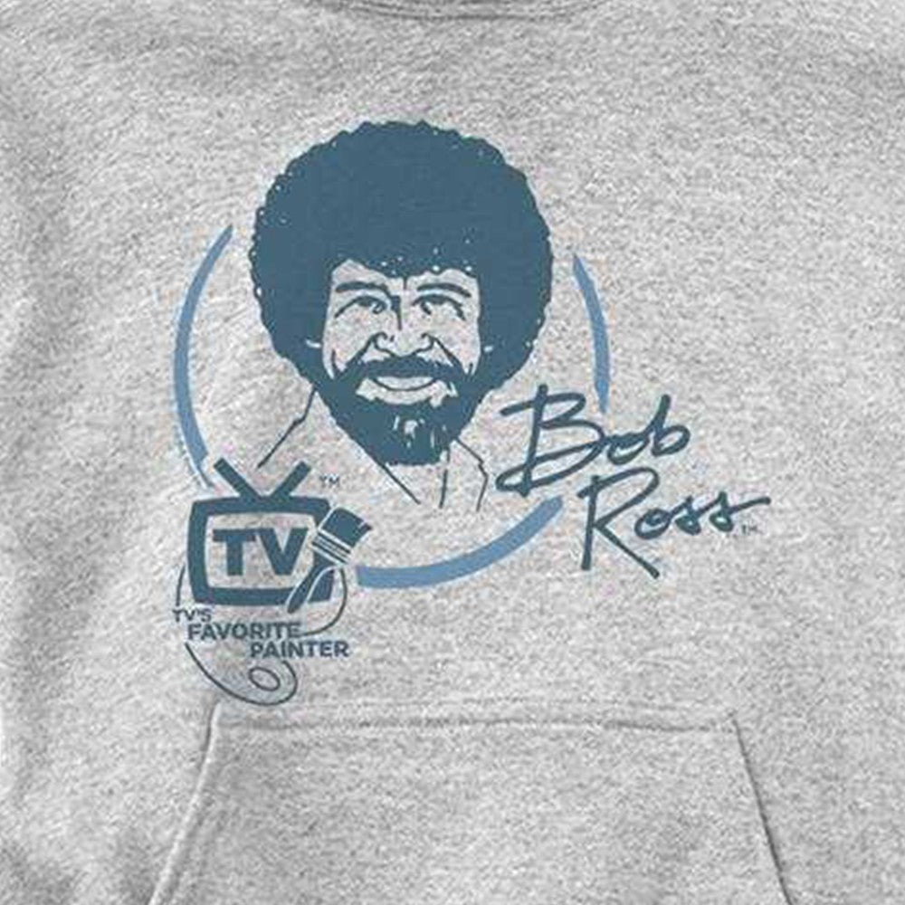 Athletic Heather - Side - Bob Ross Childrens-Kids TV´s Favourite Painter Hoodie